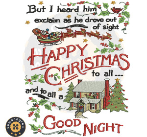 GOOD NIGHT CHRISTMAS EMBROIDERY PATTERN
