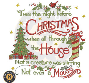 TWAS THE NIGHT BEFORE EMBROIDERY DESIGN