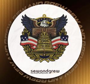 250th Anniversary Eagle Ornament Embroidery Design