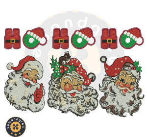 HO HO HO SANTA FACES DESIGN