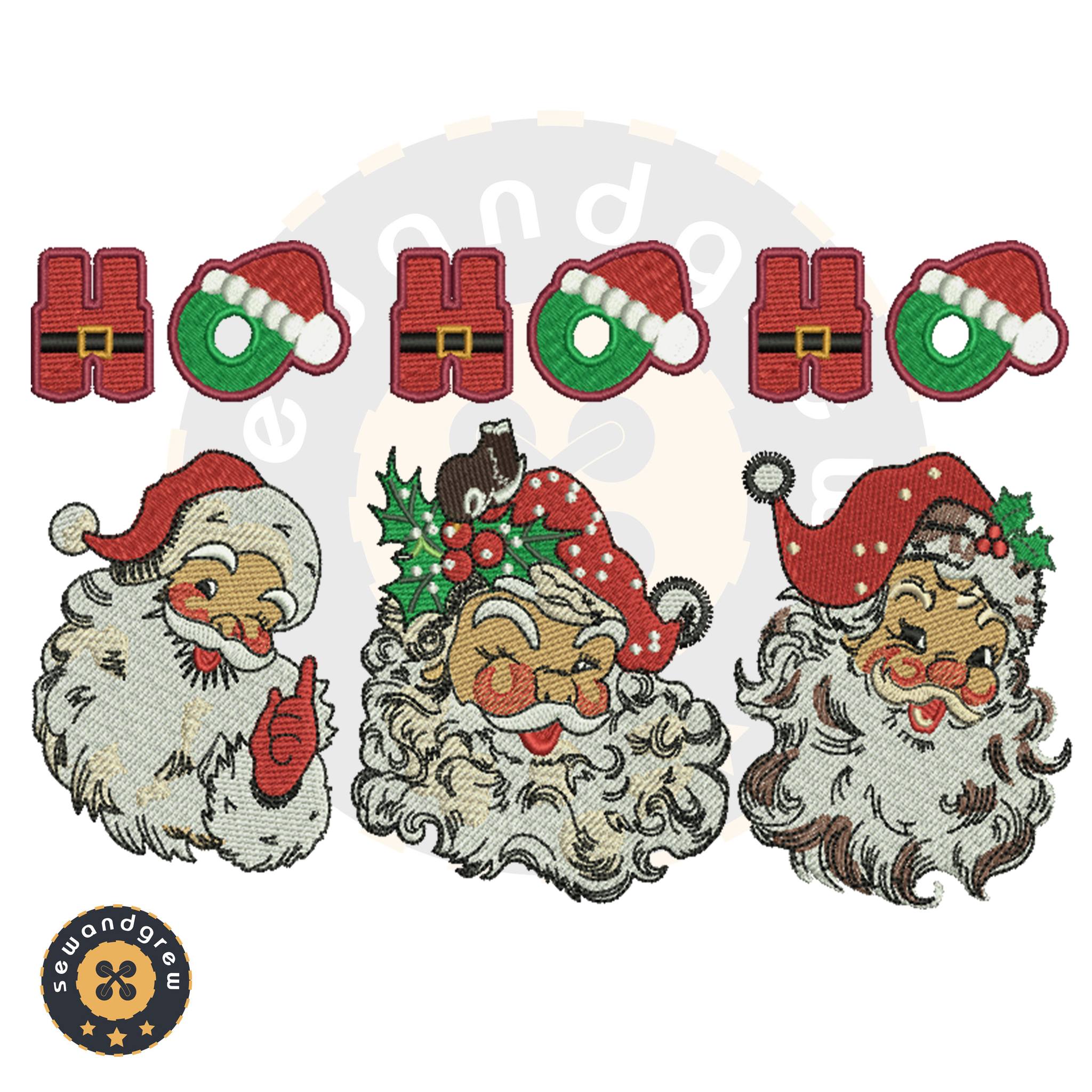 HO HO HO SANTA FACES DESIGN