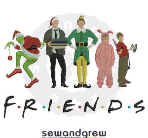 Christmas Friends Embroidery Design