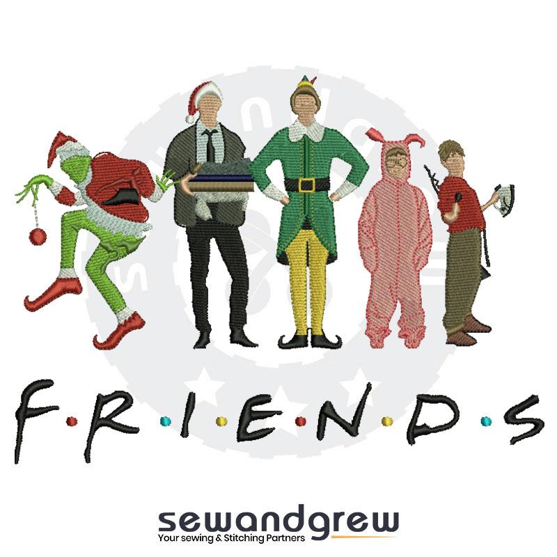 Christmas Friends Embroidery Design