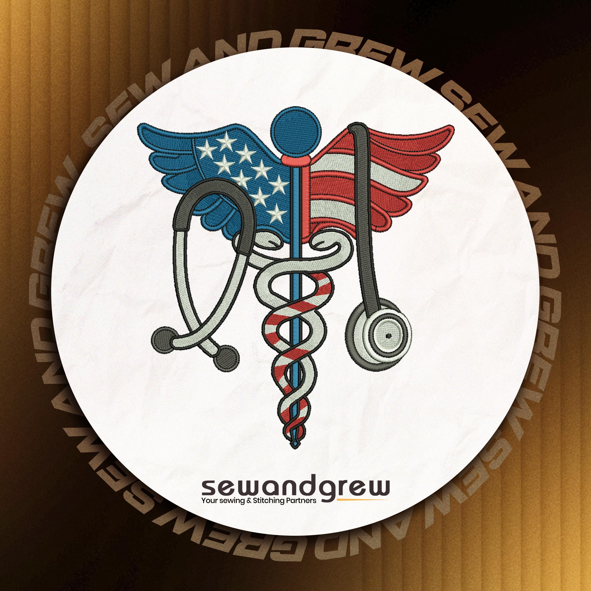 American wings Embroidery Design