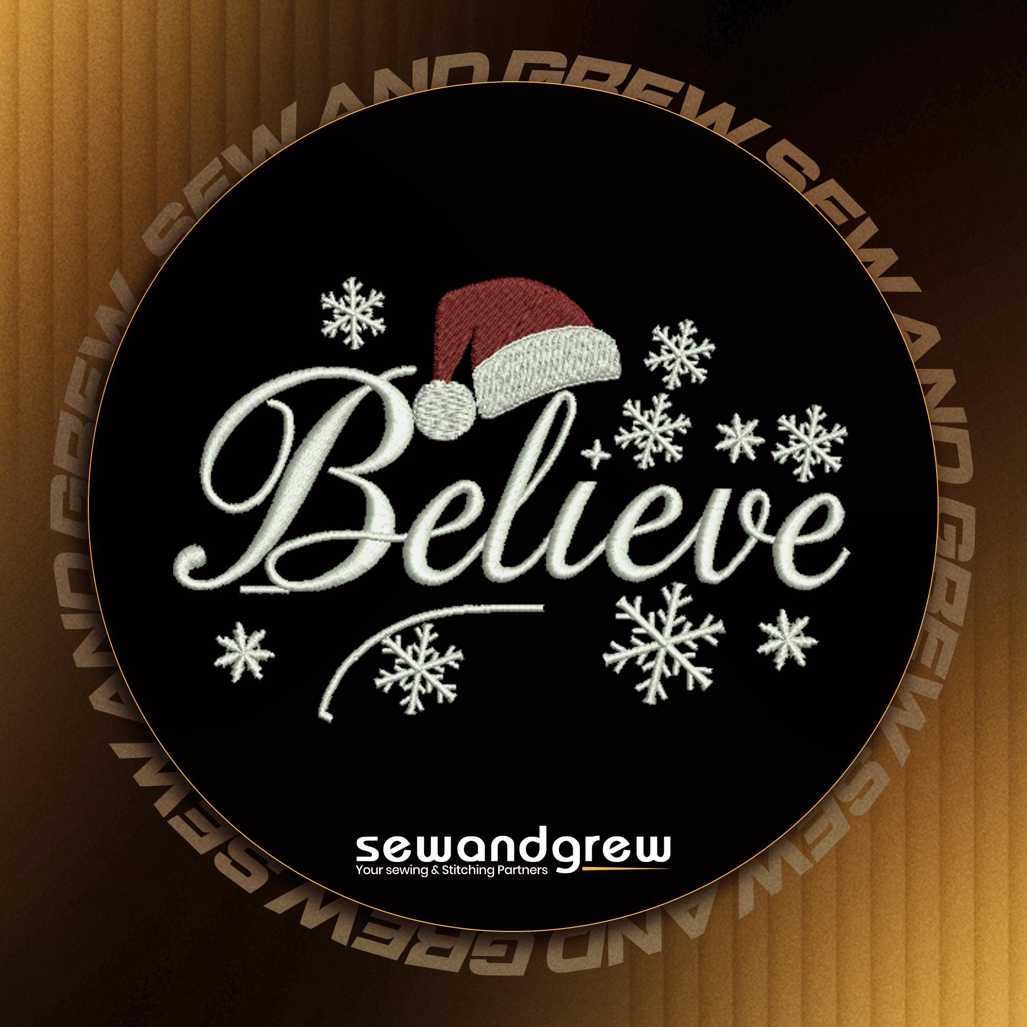 Believe Logo Digital Embroidery Design