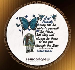 Best Friends with Quotes Embroidery Design
