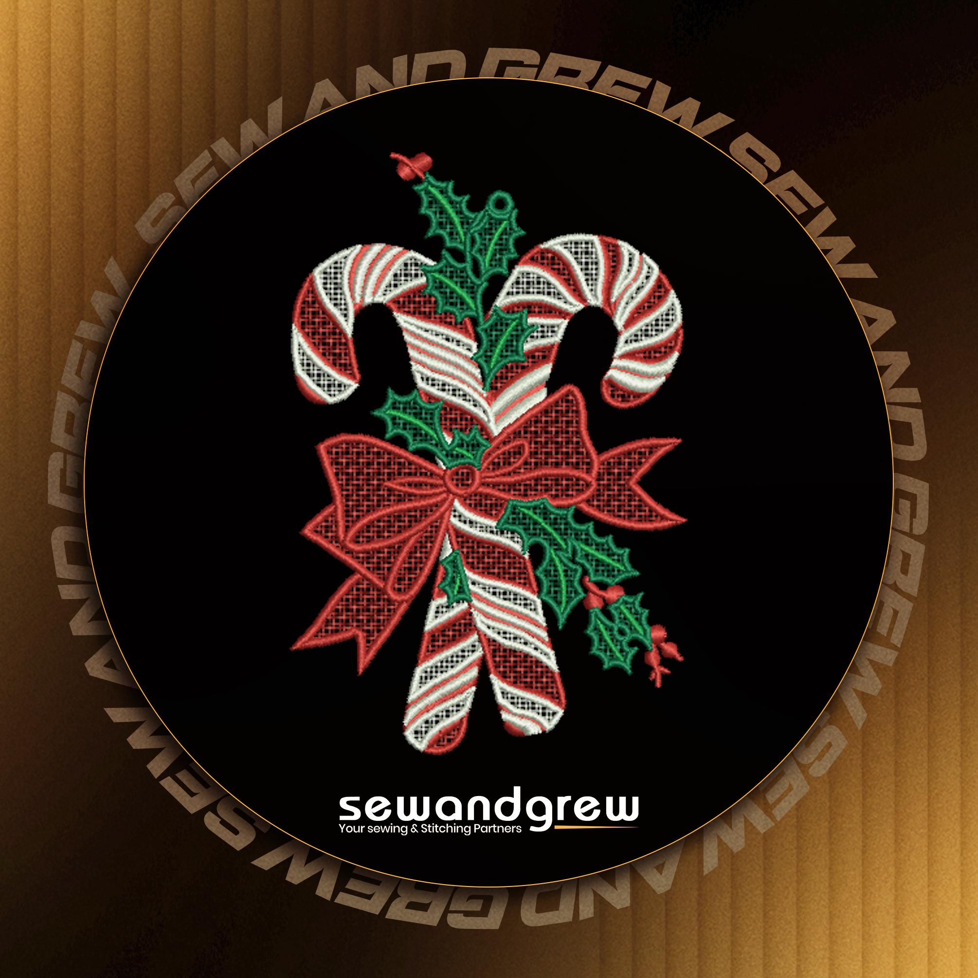 FSL Candy Cane Embroidery Design