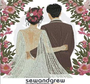 wedding Couple 2 | 5 inch | Embroidery Design