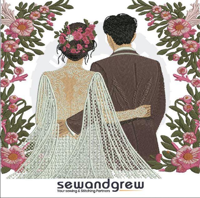 wedding Couple 2 | 5 inch | Embroidery Design