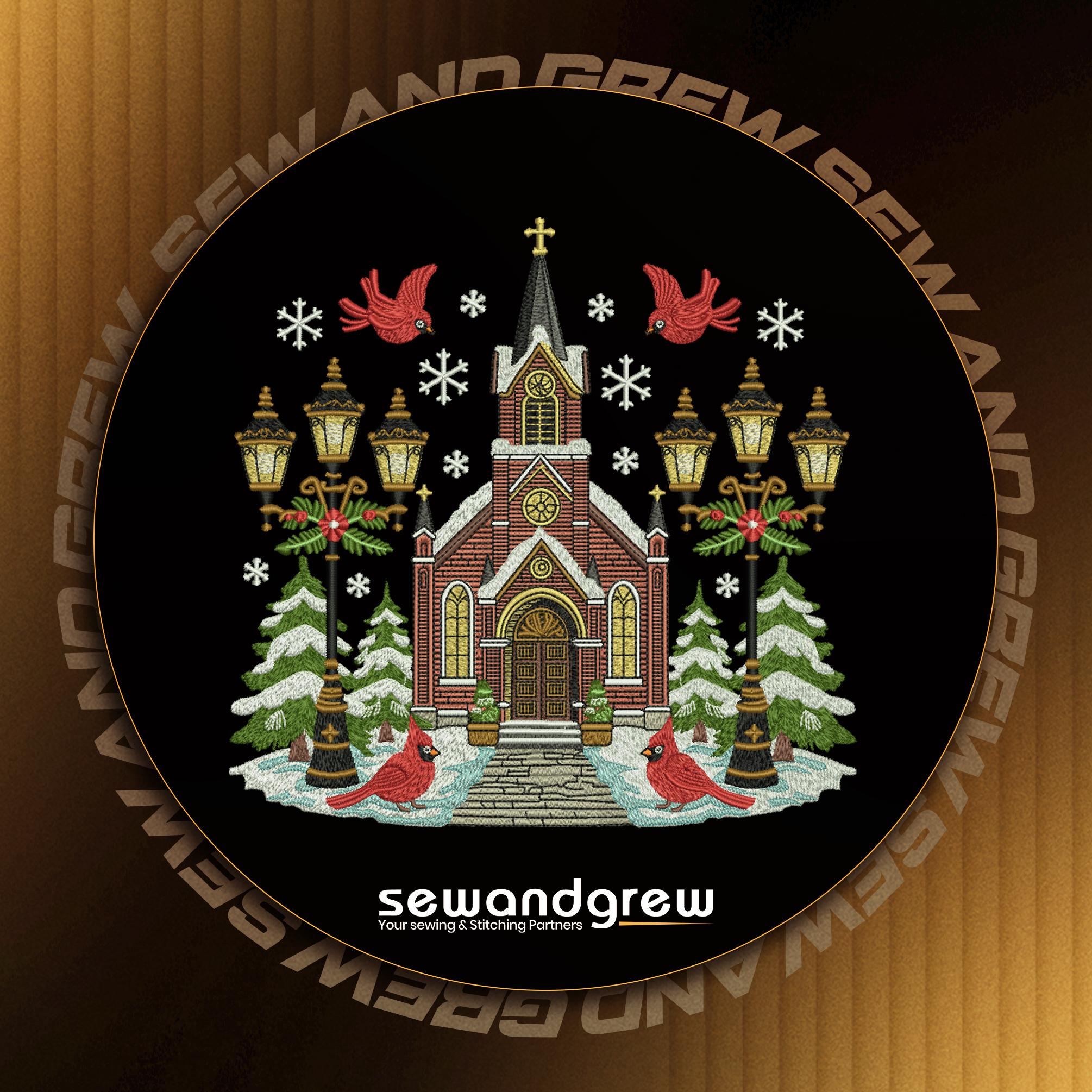 Christmas Church Embroidery design