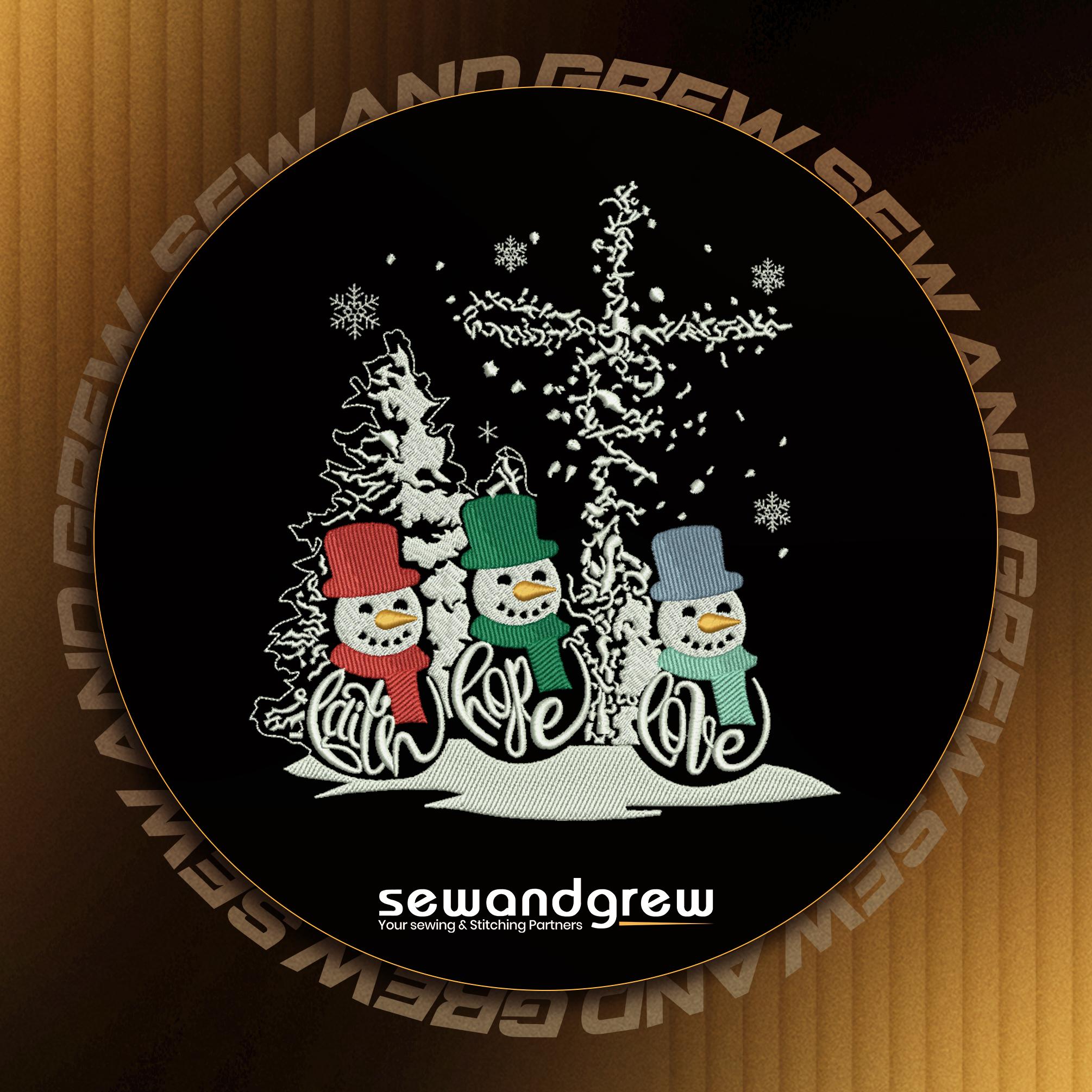 Christmas Snowman 2 Digital Embroidery Design