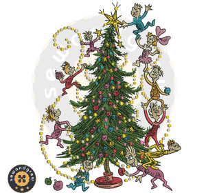 CLASSIC GRINCH CHRISTMAS TREE Embroidery Design