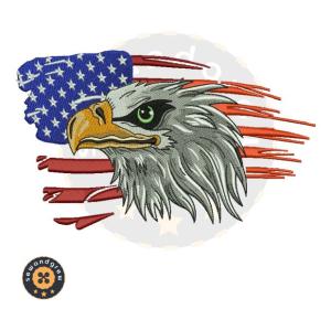 American Eagle Flag Embroidery Design