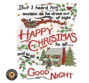 Goodnight Christmas Embroidery Design