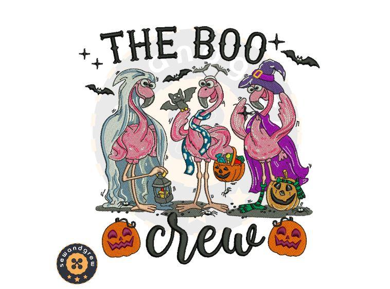 Flamingo Halloween Embroidery Design