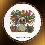 Fluffy Eater Duck Embroidery Design