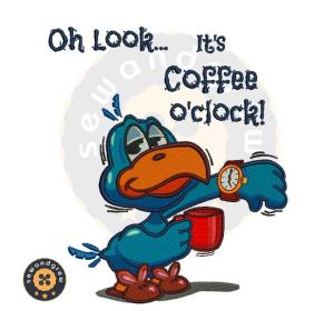 Coffee O Clock Embroidery Design