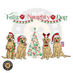 FELIZ NAUGHTY DOGS EMBROIDERY DESIGN