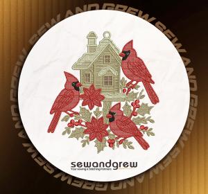 FSL 3 Cardinals Embroidery Design