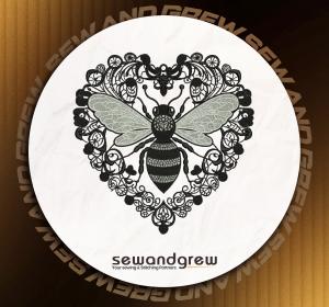 FSL Bee Heart Embroidery design