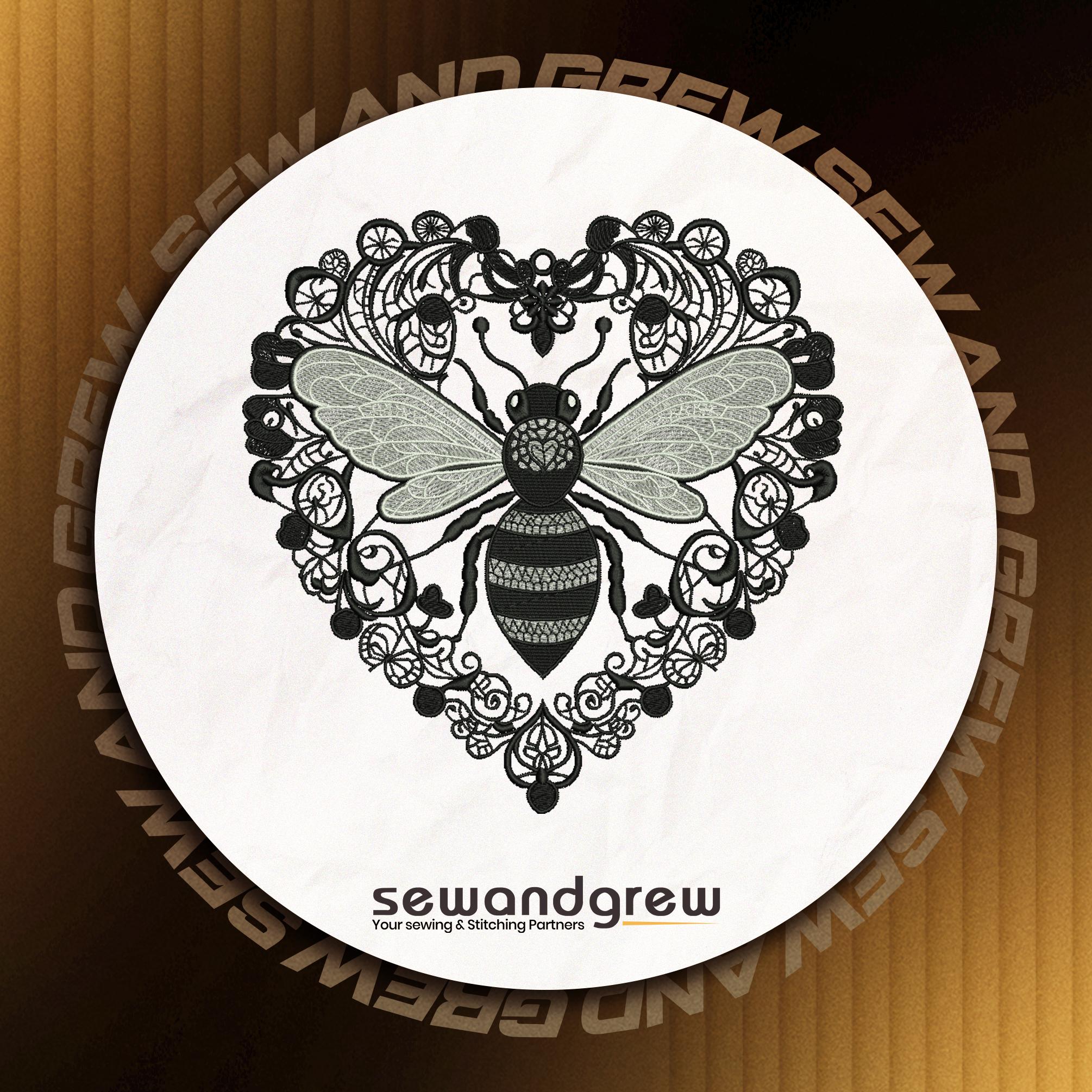 FSL Bee Heart Embroidery design