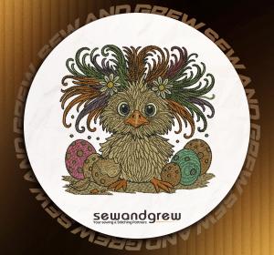 Easter Chicken Embroidery Design