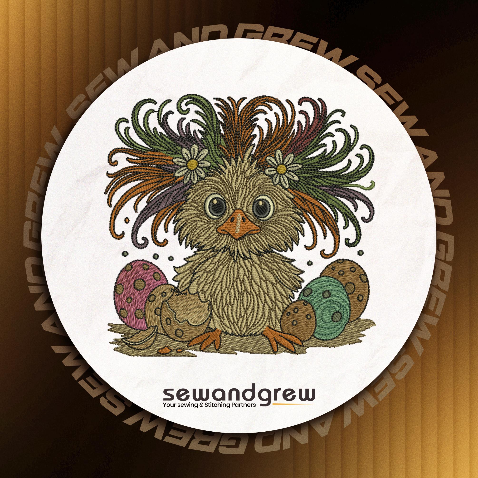 Easter Chicken Embroidery Design