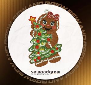 Gingerbread Girl Ornament Embroidery Design