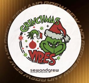 Grinchmas Vibes Logo Embroidery Design