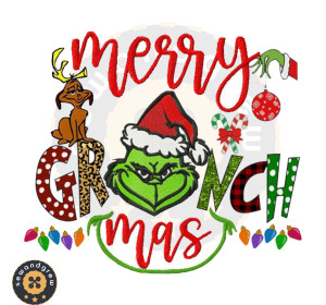 MERRY GRINCH MAX EMBROIDERY DESIGN