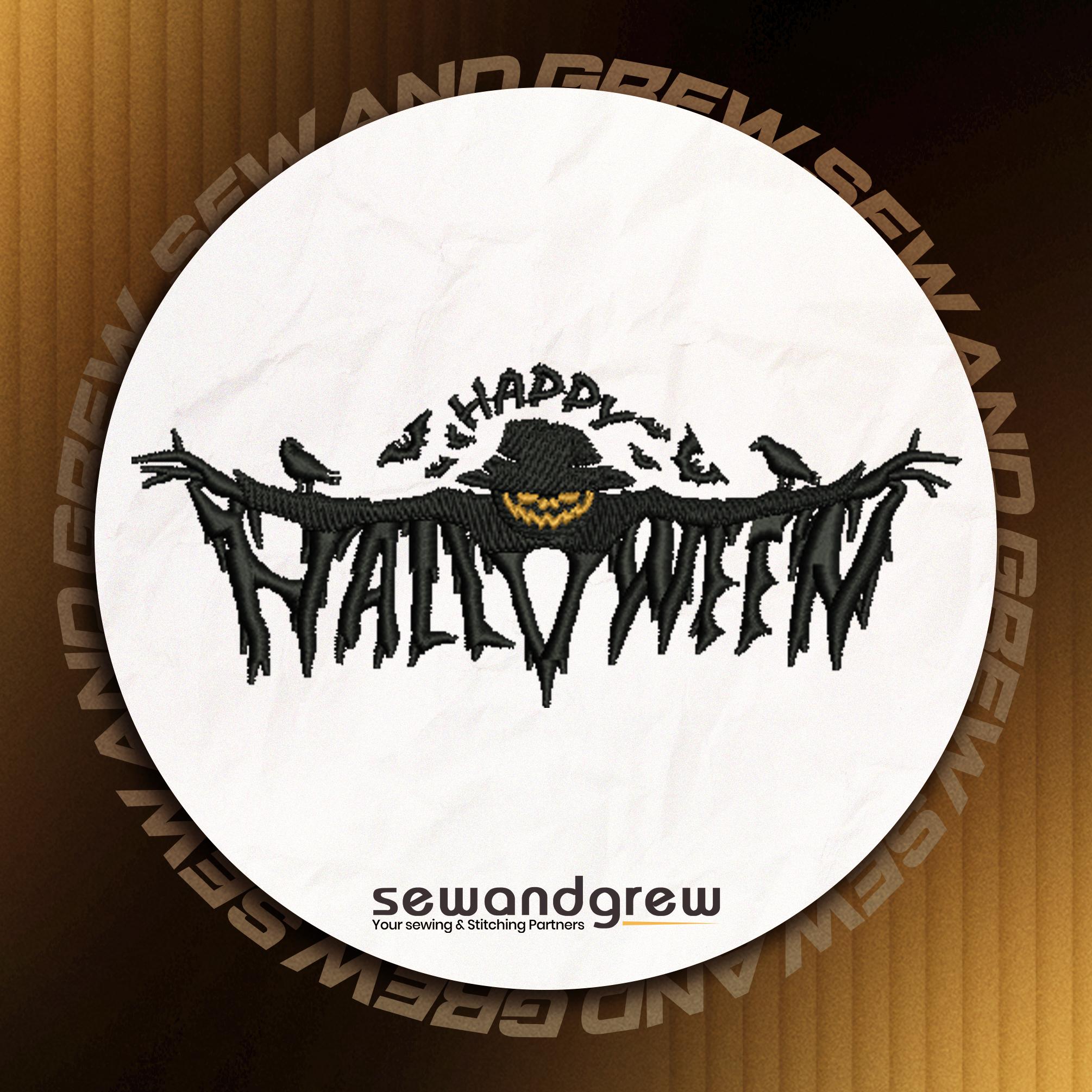 Happy Halloween Embroidery Design