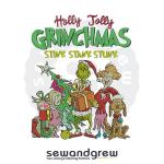 Holly Jolly Grinchmas Embroidery Design