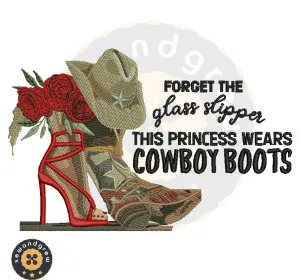 Princess Boots Embroidery Design