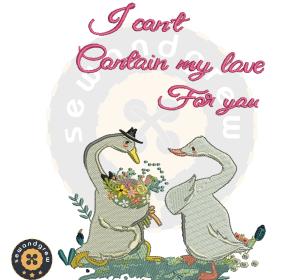 I Can't Contain My Love For You Embroidery Design