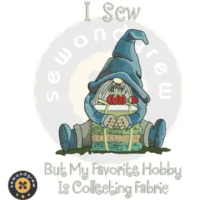 I Sew Gnome Embroidery Design