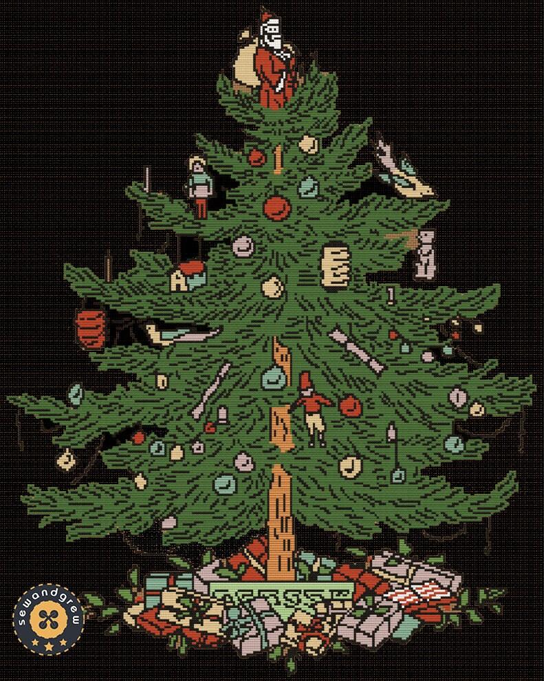 Spode Tree Cross-Stitch Design