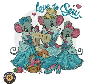 Love to Sew Mice Embroidery Design