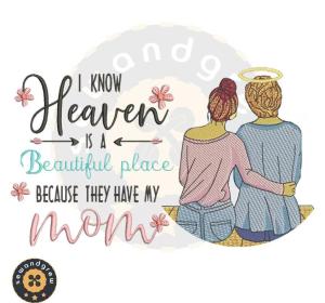 Mom In Heaven Embroidery Design