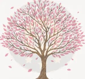 FLoral Tree Cross Stitch