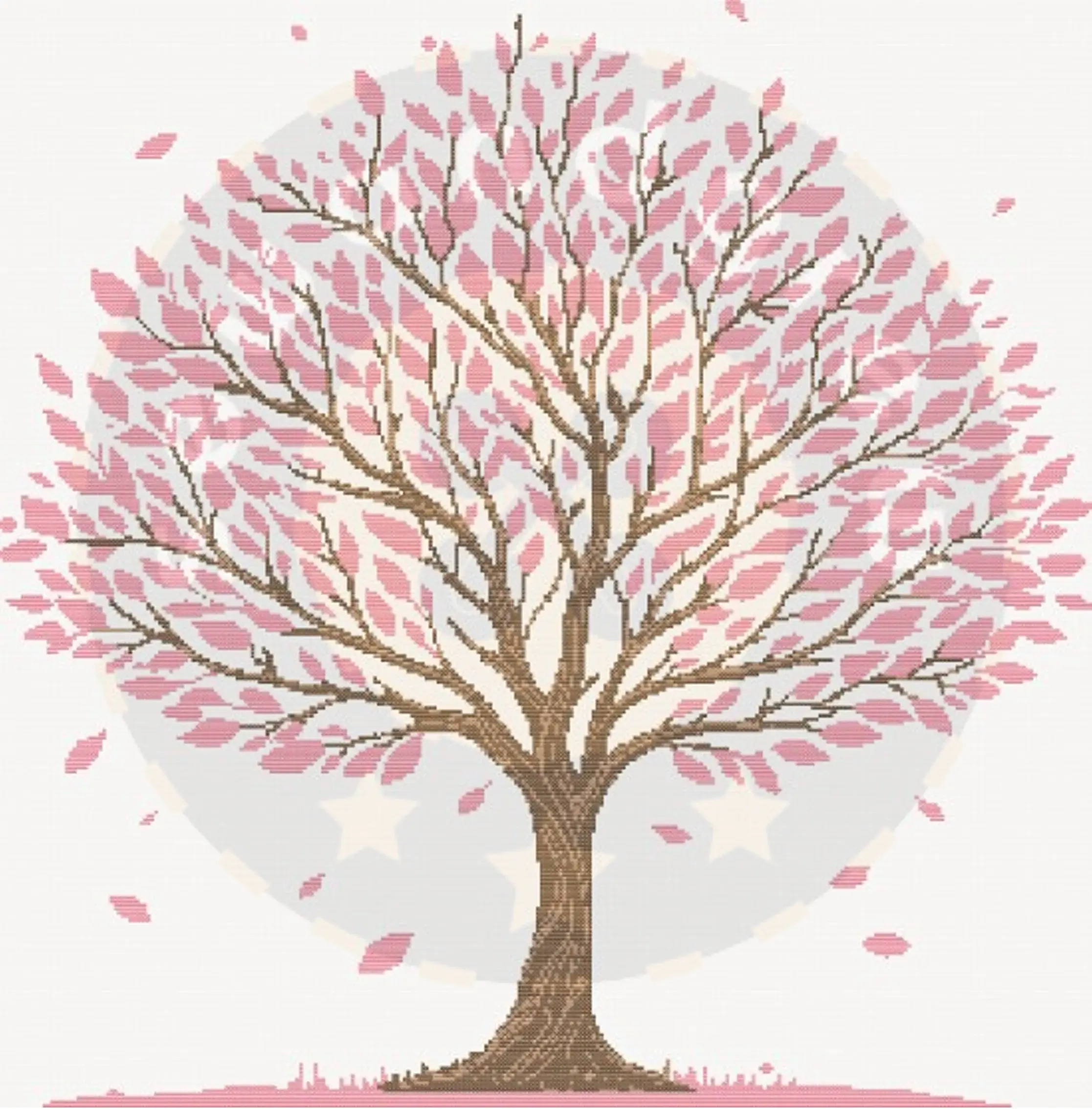 FLoral Tree Cross Stitch
