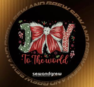 Joy to the world Embroidery Design