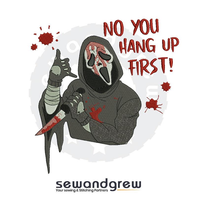 No you hang up Embroidery Design