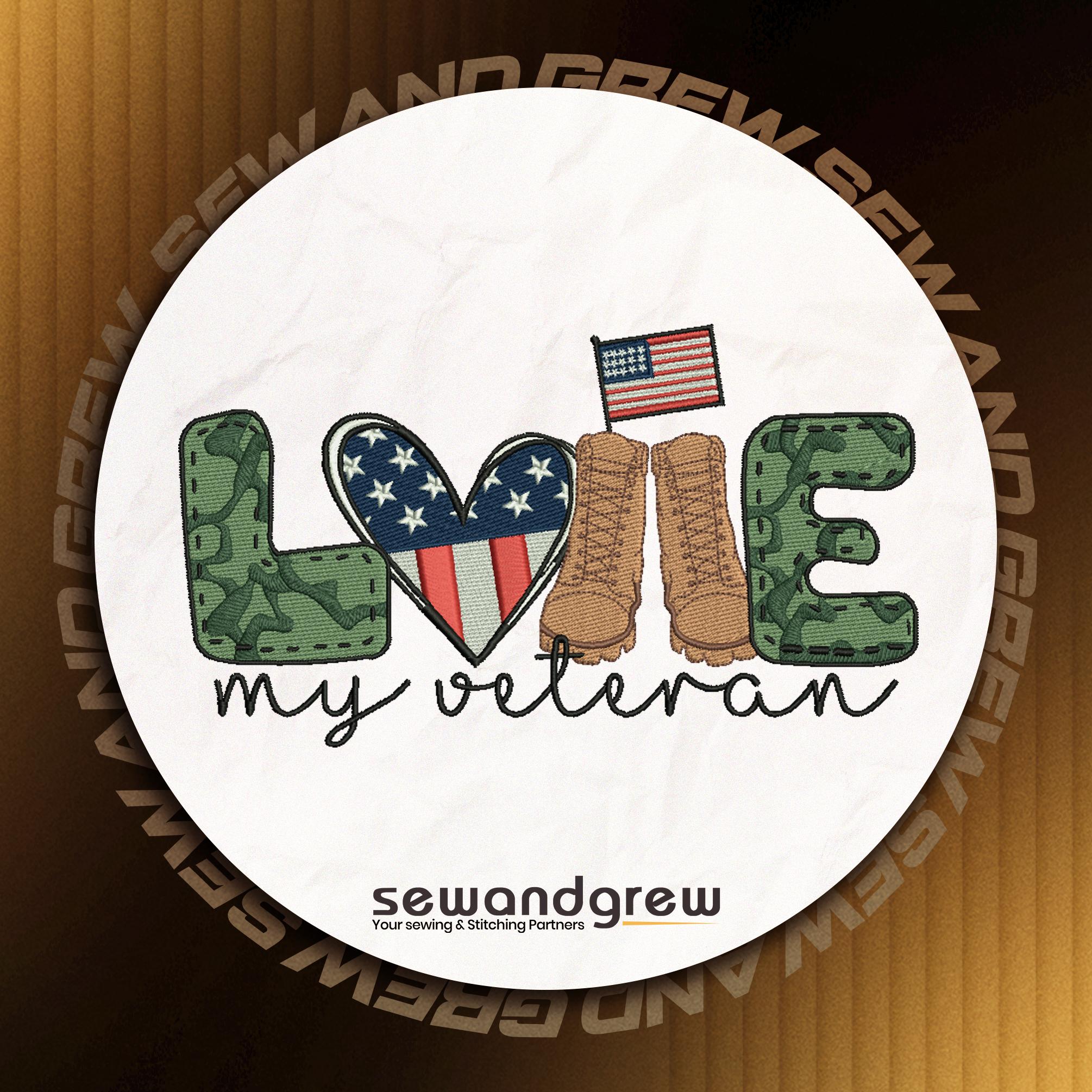 My Veteran 5 inch Embroidery Design