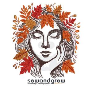 Autumn Girl Embroidery Design
