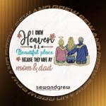 Mom and Dad in heaven 5 inch Embroidery Design