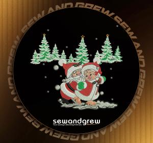Mr & Mrs Santa Embroidery Design