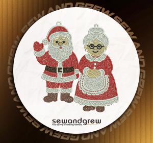FSL Mr and Mrs Santa Embroidery Design