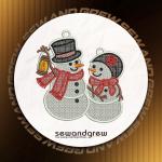 Mr and Mrs Snowman FSL Embroidery design
