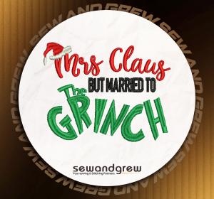 Mrs. Claus & Grinch Embroidery Design