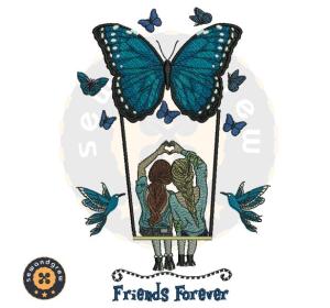 Best Friends Forever Embroidery Design